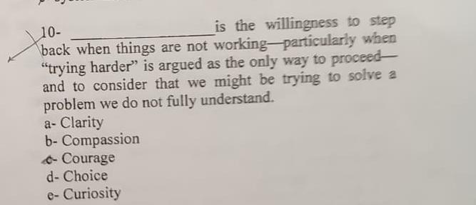  is the willingness to step back when things are not working