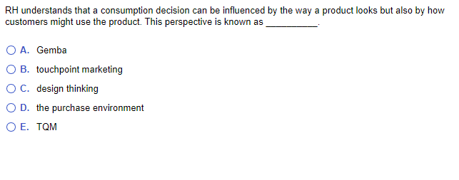 RH understands that a consumption decision can be influenced by the