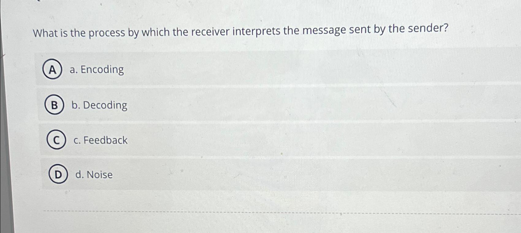  What is the process by which the receiver interprets the message