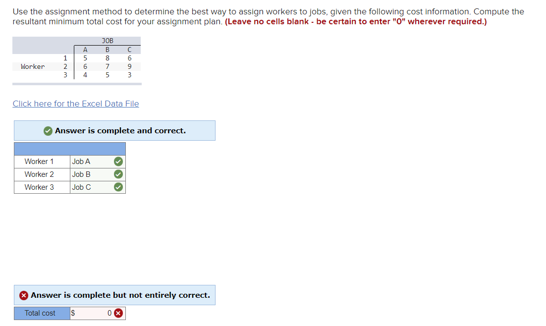  Use the assignment method to determine the best way to assign