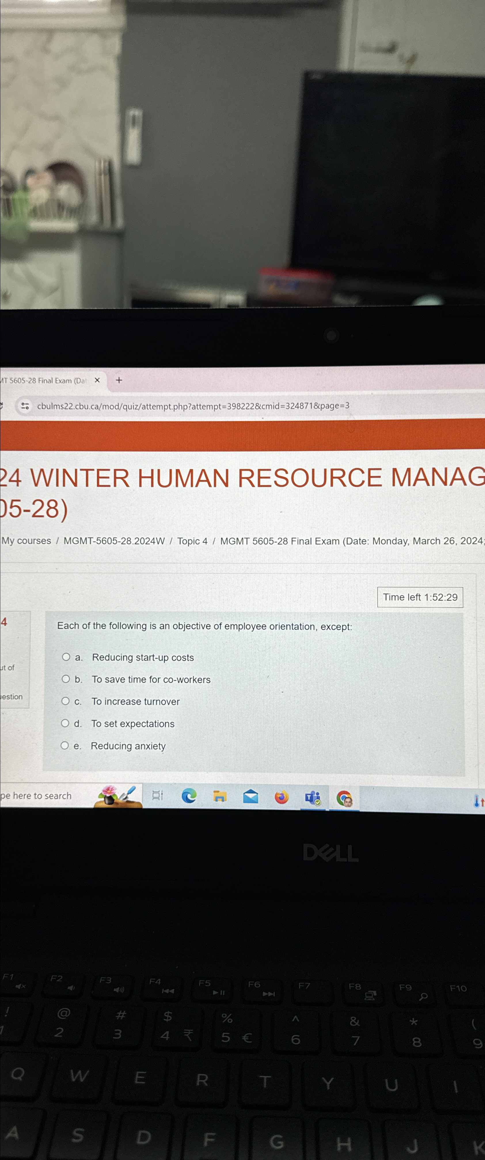 24 WINTER HUMAN RESOURCE MANAG 5-28 My courses / MGMT-5605-28.2024W /