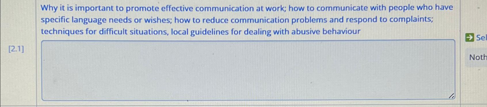  Why it is important to promote effective communication at work; how