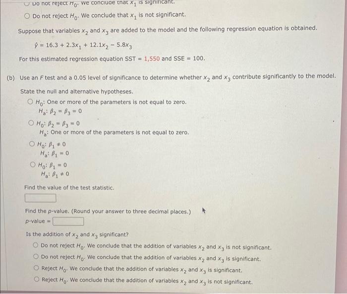 question. In a regression analysis involving 27 observations, the following estimated regression