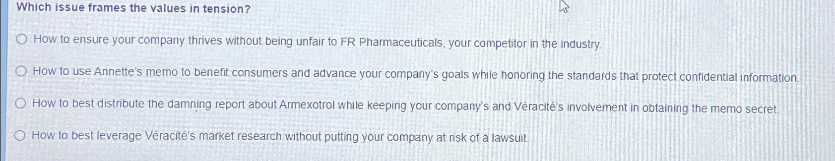  Which issue frames the values in tension? How to ensure your