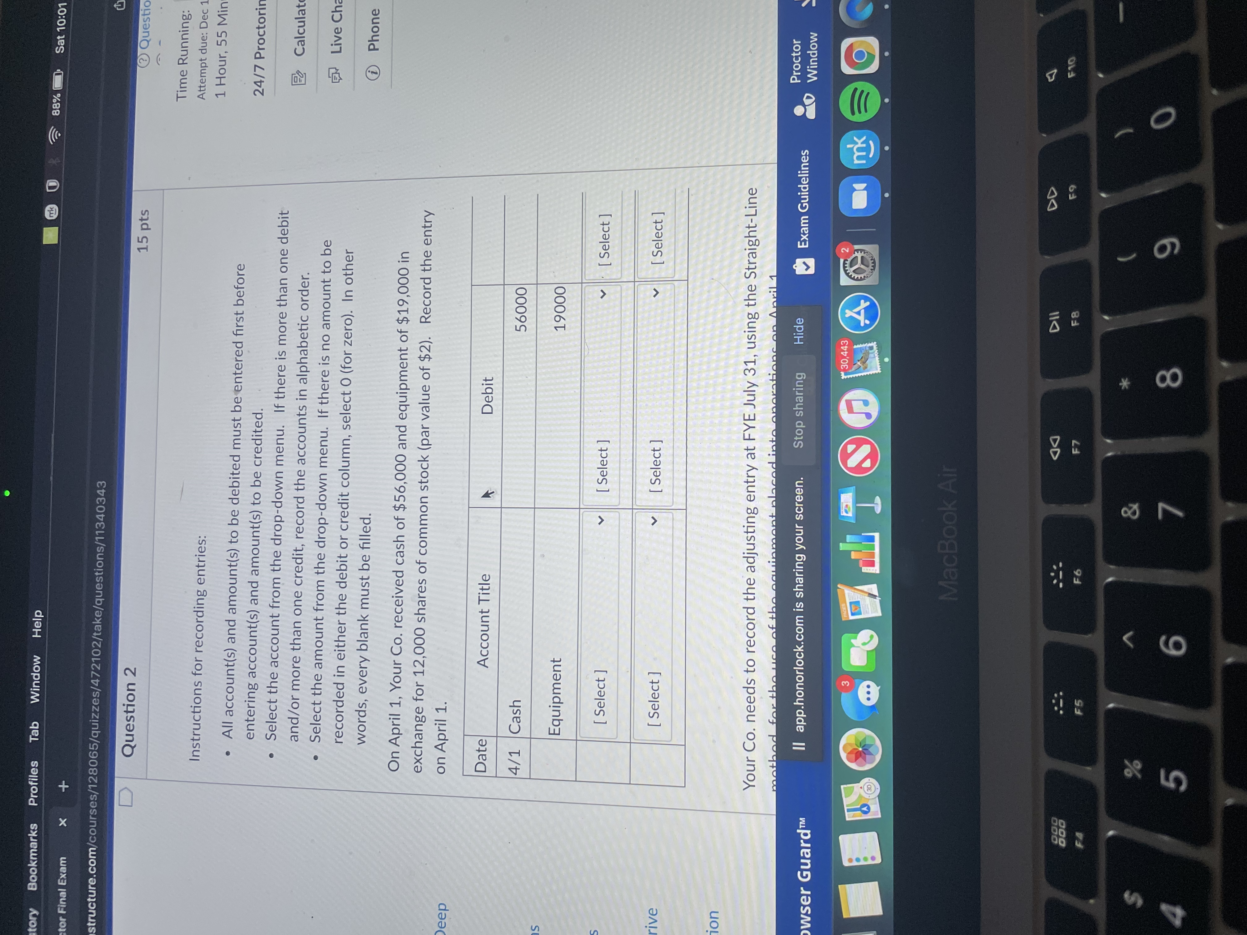 needs to record the adjusting entry at FYE July 31, using the