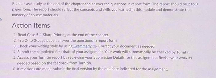  Read a case study at the end of the chapter and