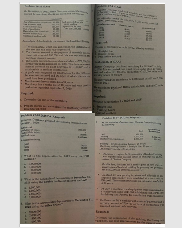 Problem 26-12 (LAA) Problem 27-1 (LAA) On December 31. 4140, Scarce