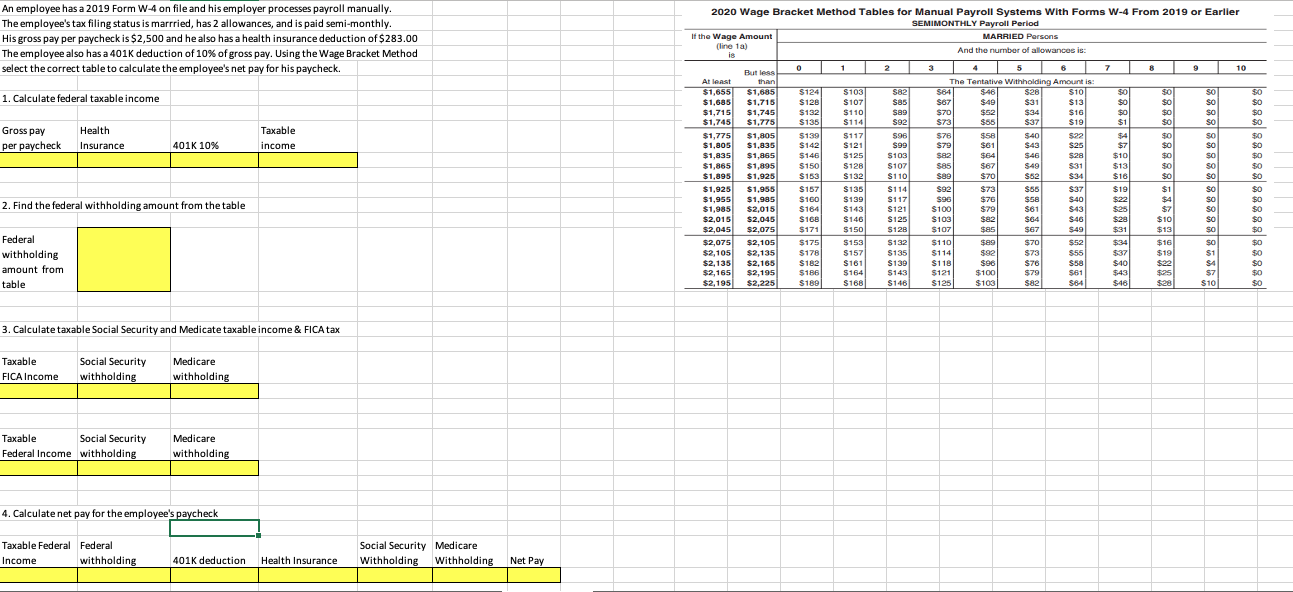 2020 Wage Bracket Method Tables for Manual Payroll Systems With Forms