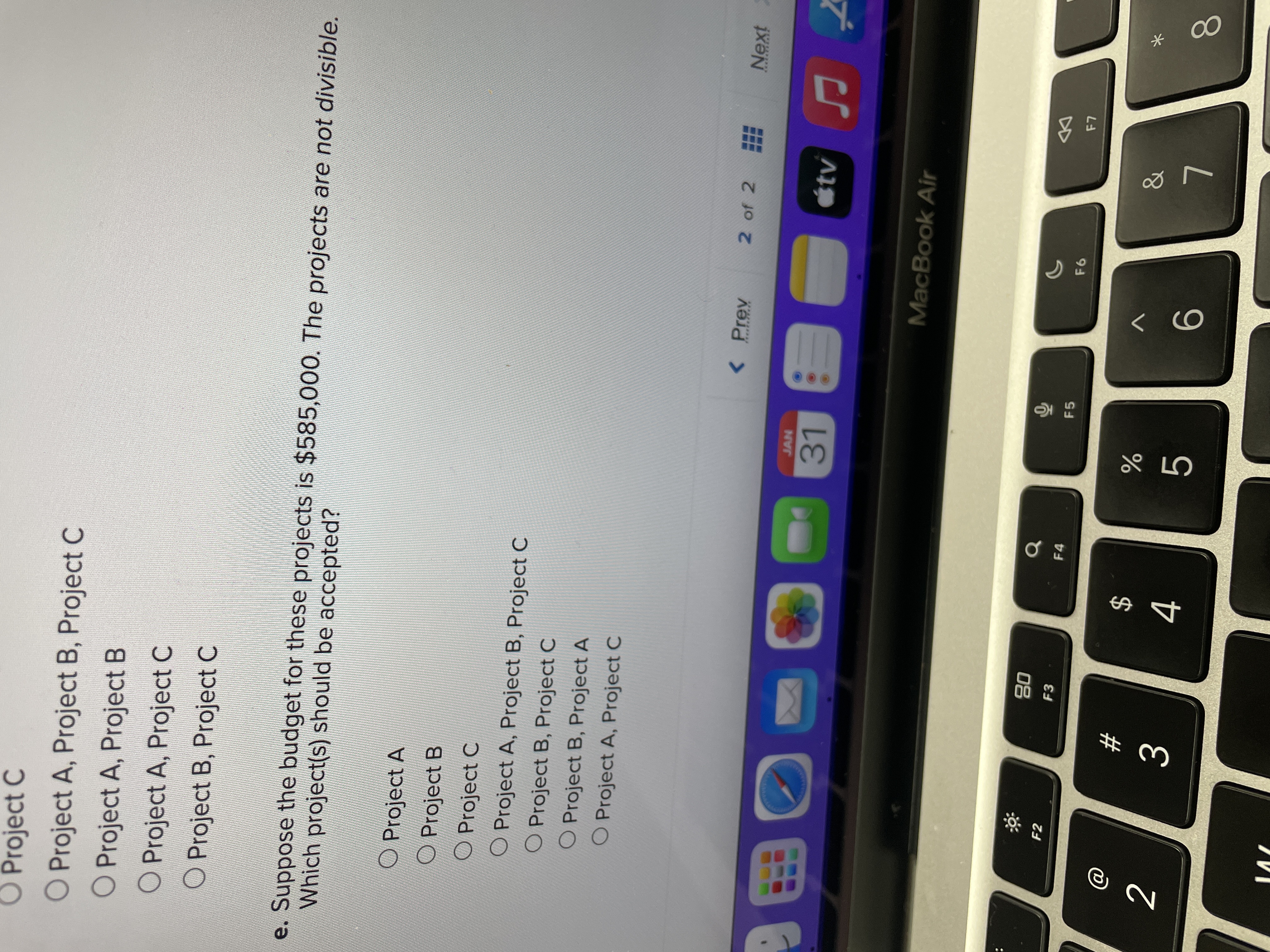 A Project B Project C 210,000 375,000 210,000 135,000 230,000 145,000 N