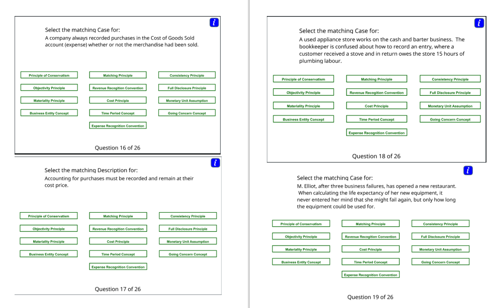 Principle Consistency Principle Objectivity Principle Revenue Recogition Convention Full Disclosure Principle Objectivity