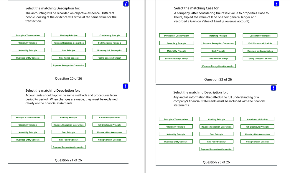 Principle Havenue Recogition Convention Full Disclosure Principle Materiality Principle Cost Principle Monetary