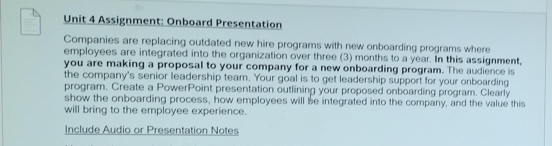 onboarding presentation PowerPoint presentation 5slides to cover a proposal for a new