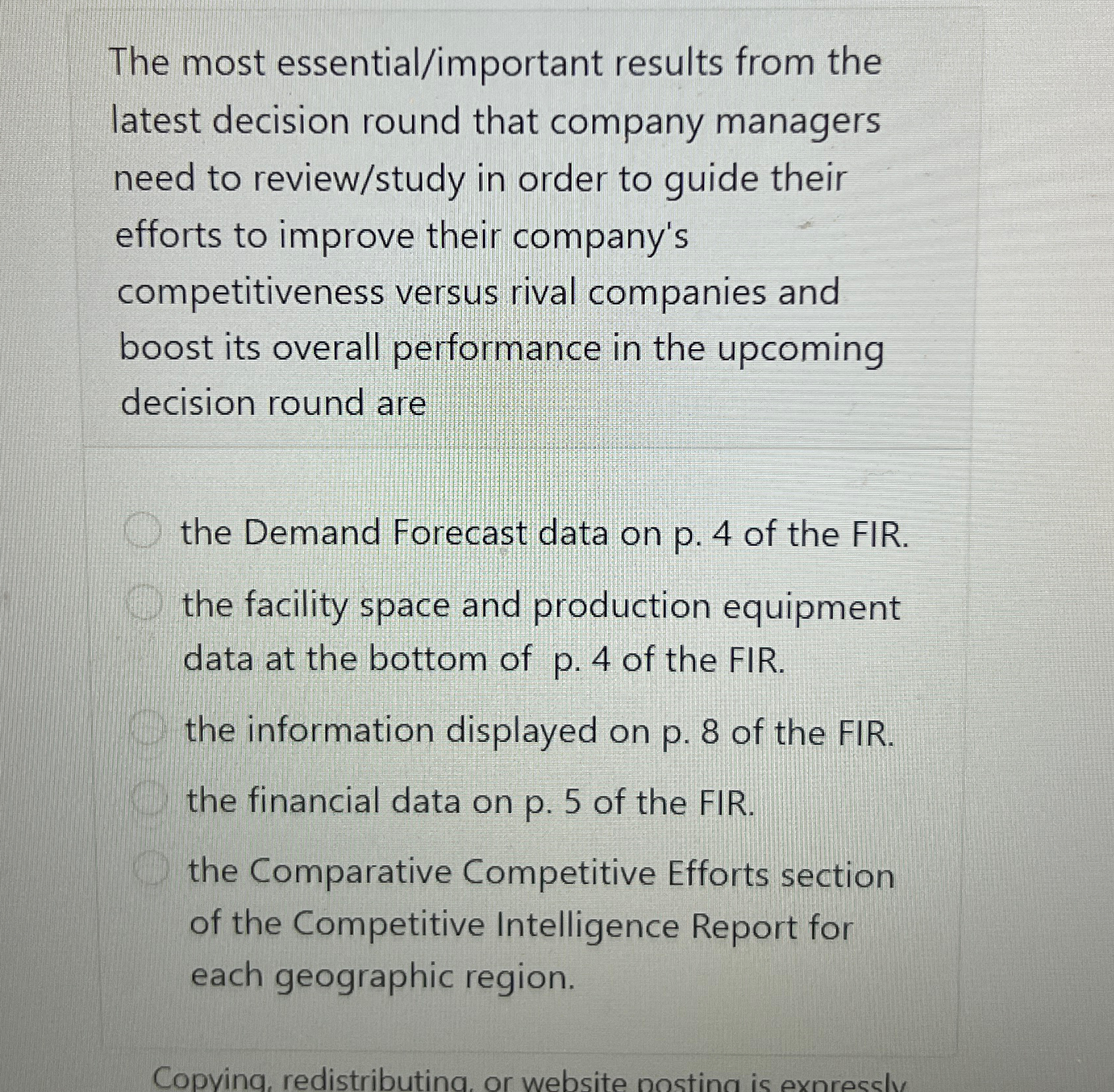  The most essential/important results from the latest decision round that company
