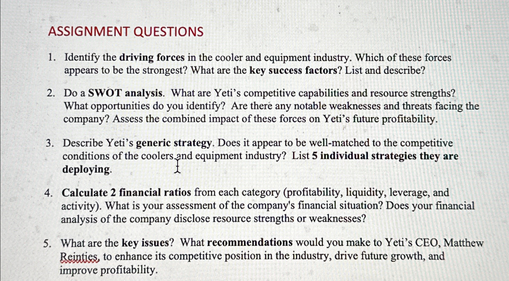  ASSIGNMENT QUESTIONS Identify the driving forces in the cooler and equipment