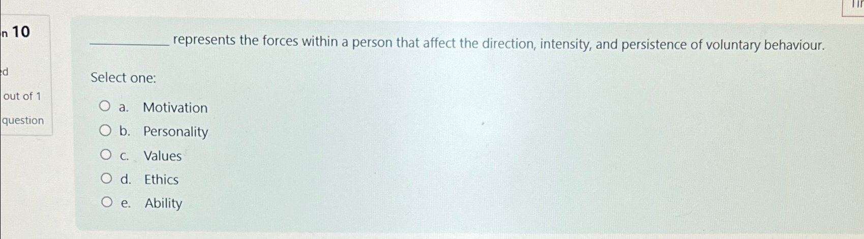  represents the forces within a person that affect the direction, intensity,