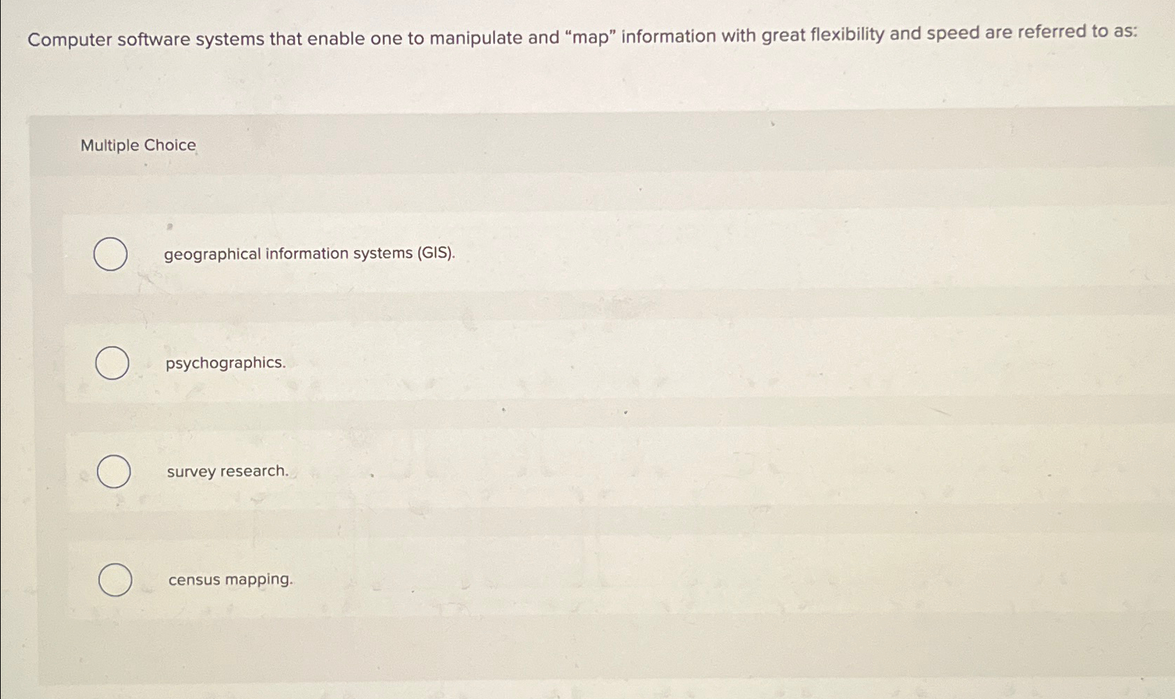  Computer software systems that enable one to manipulate and "map" information
