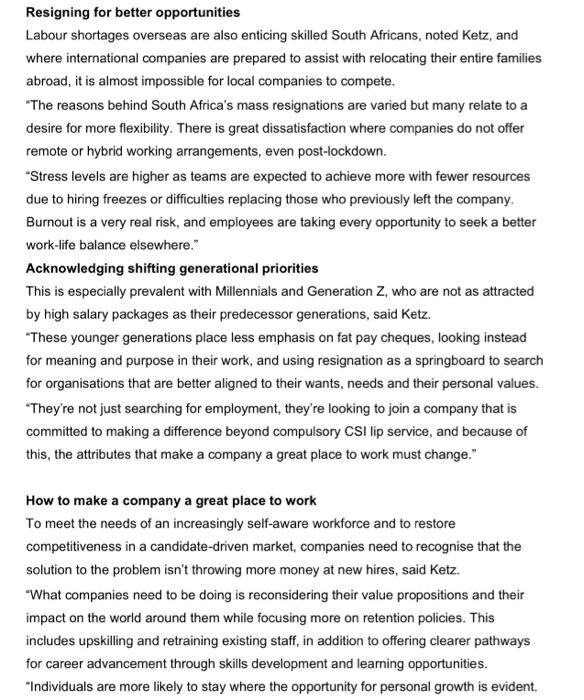 management - What does mass resignation and the loss of skilled resignation