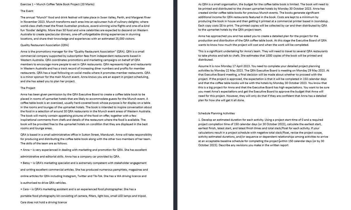  Exercise 1- Munch Coffee Table Book Project (20 Marks) The Event