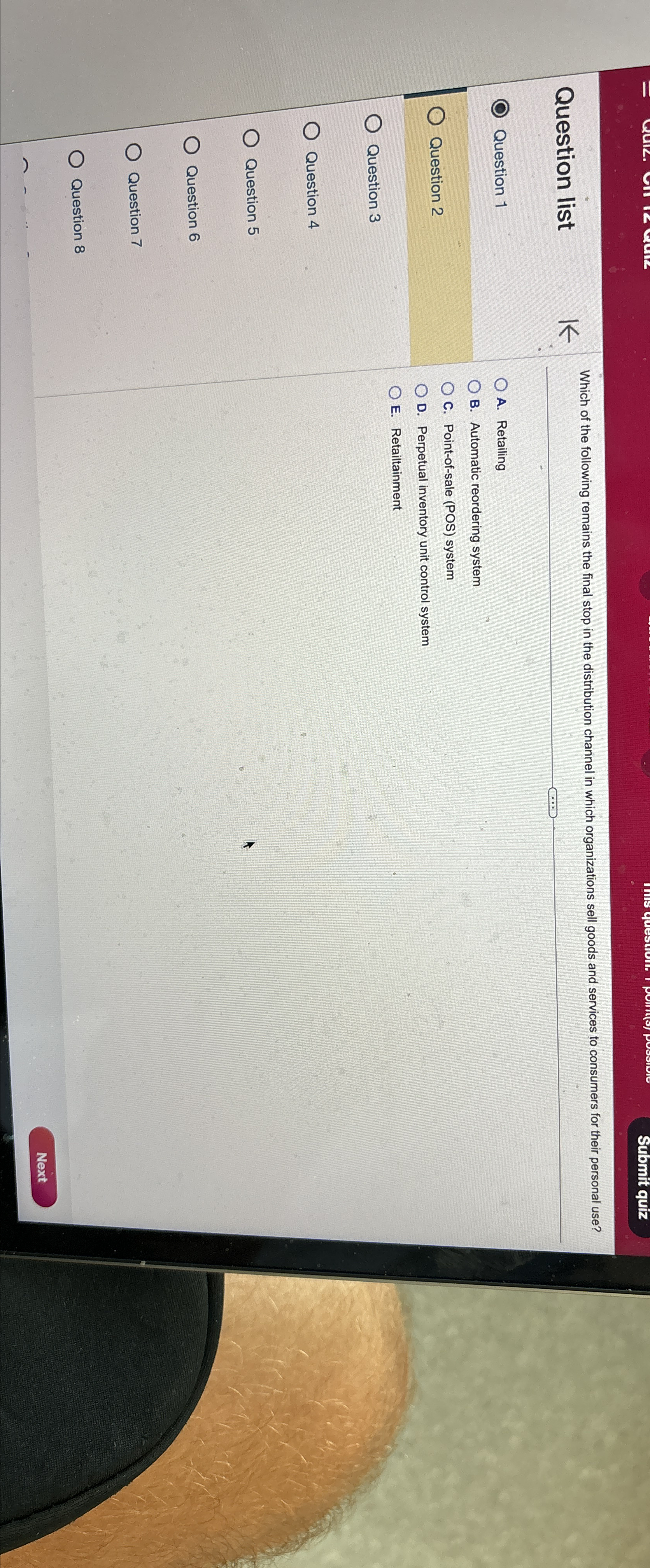  Question list Question 1 Question 2 Question 3 Question 4 Question