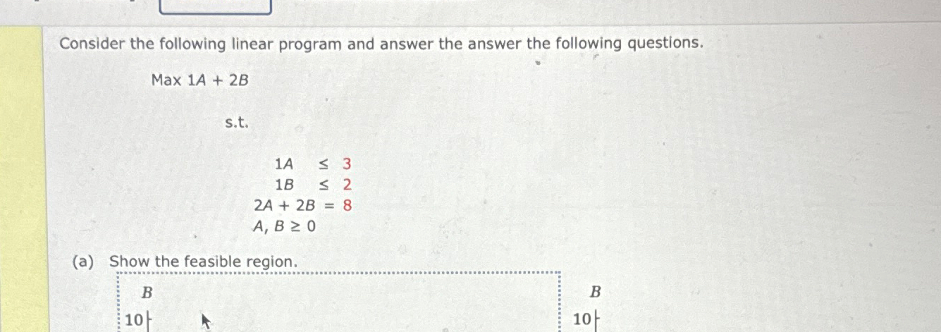  Consider the following linear program and answer the answer the following