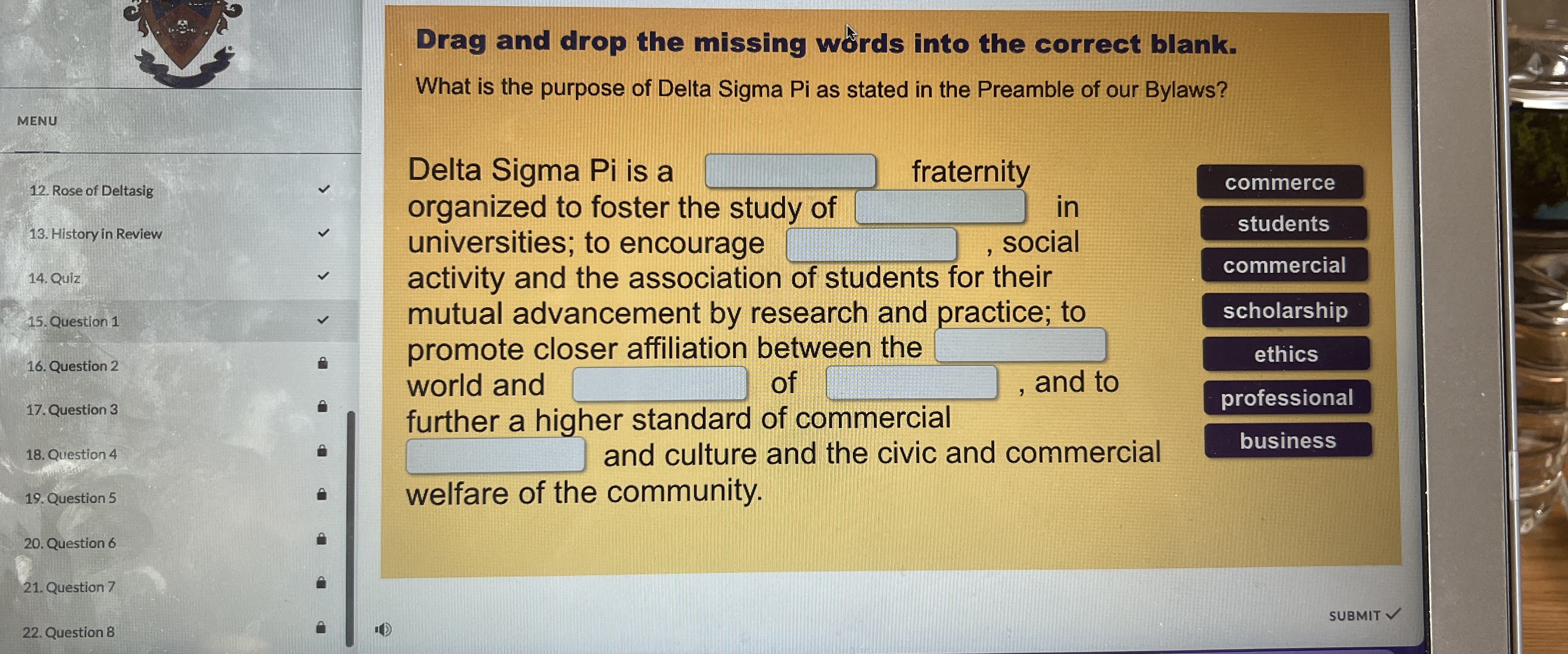  Drag and drop the missing wrds into the correct blank. What