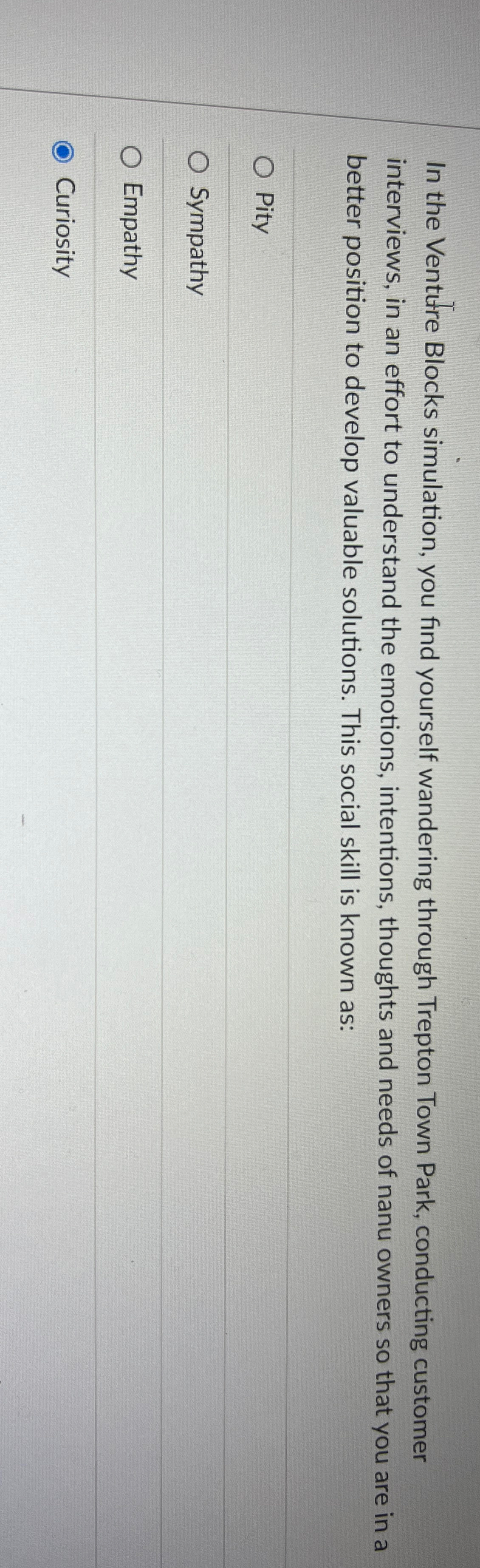  In the Venture Blocks simulation, you find yourself wandering through Trepton