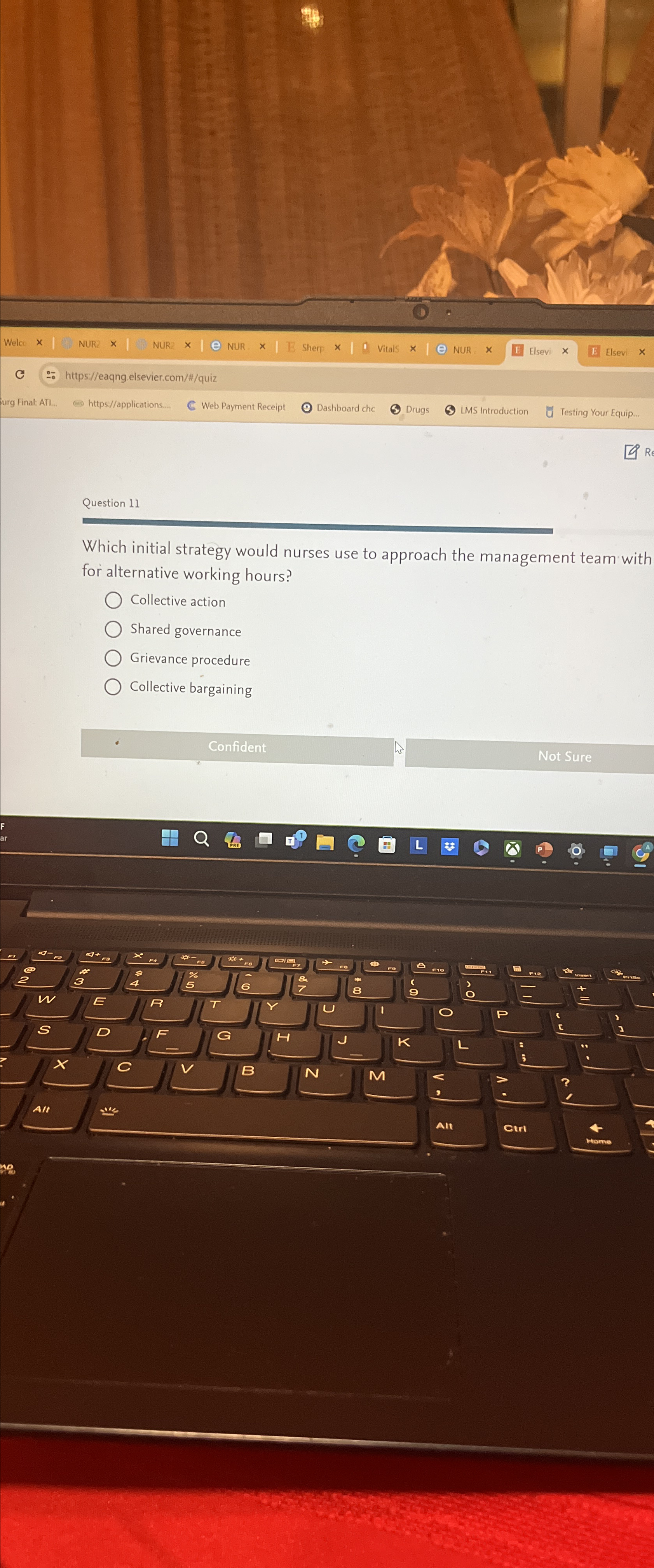  Question 11 Which initial strategy would nurses use to approach the
