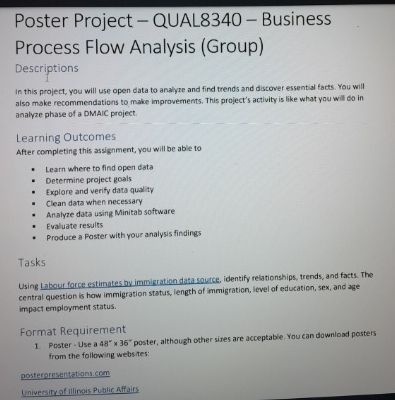  Poster Project - QUAL8340- Business Process Flow Analysis (Group) Descriptions In