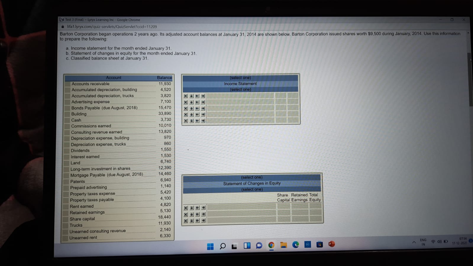  Ly Test 3 (Final) - Lyryx Learning Inc - Google Chrome