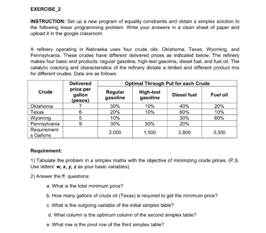EXERCISE_2 INSTRUCTION: Set up a new program of equality constraints and