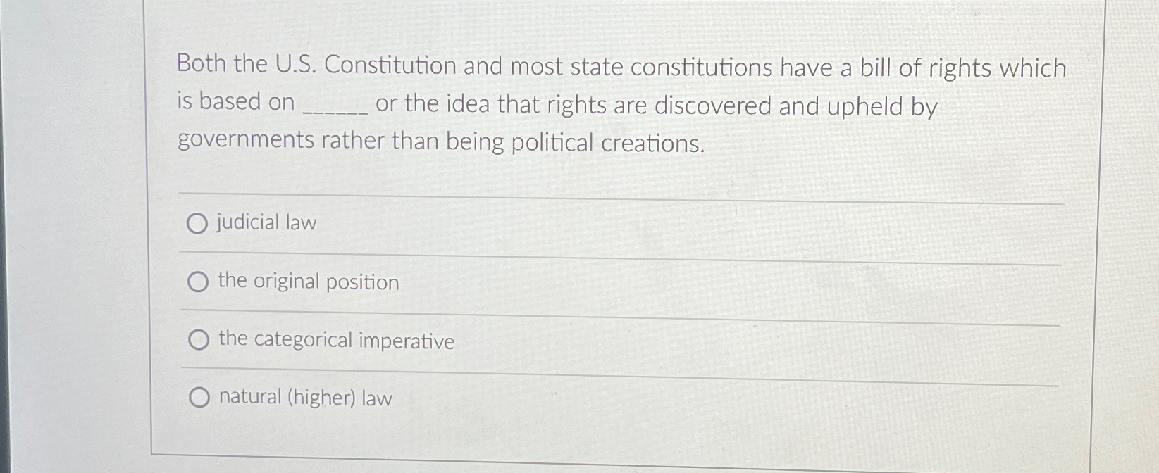  Both the U.S. Constitution and most state constitutions have a bill