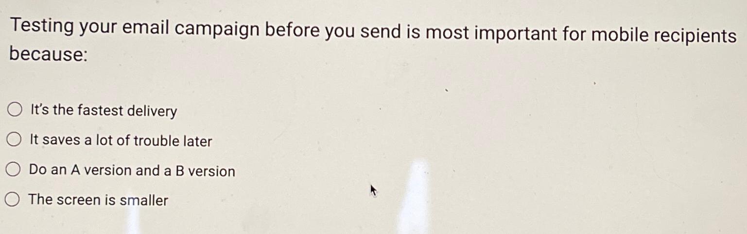  Testing your email campaign before you send is most important for