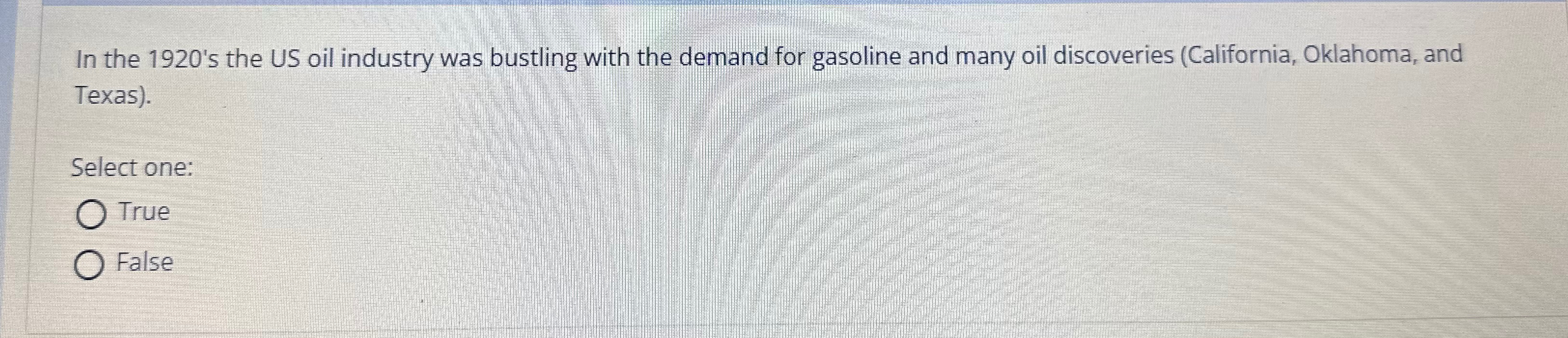  In the 1920's the US oil industry was bustling with the