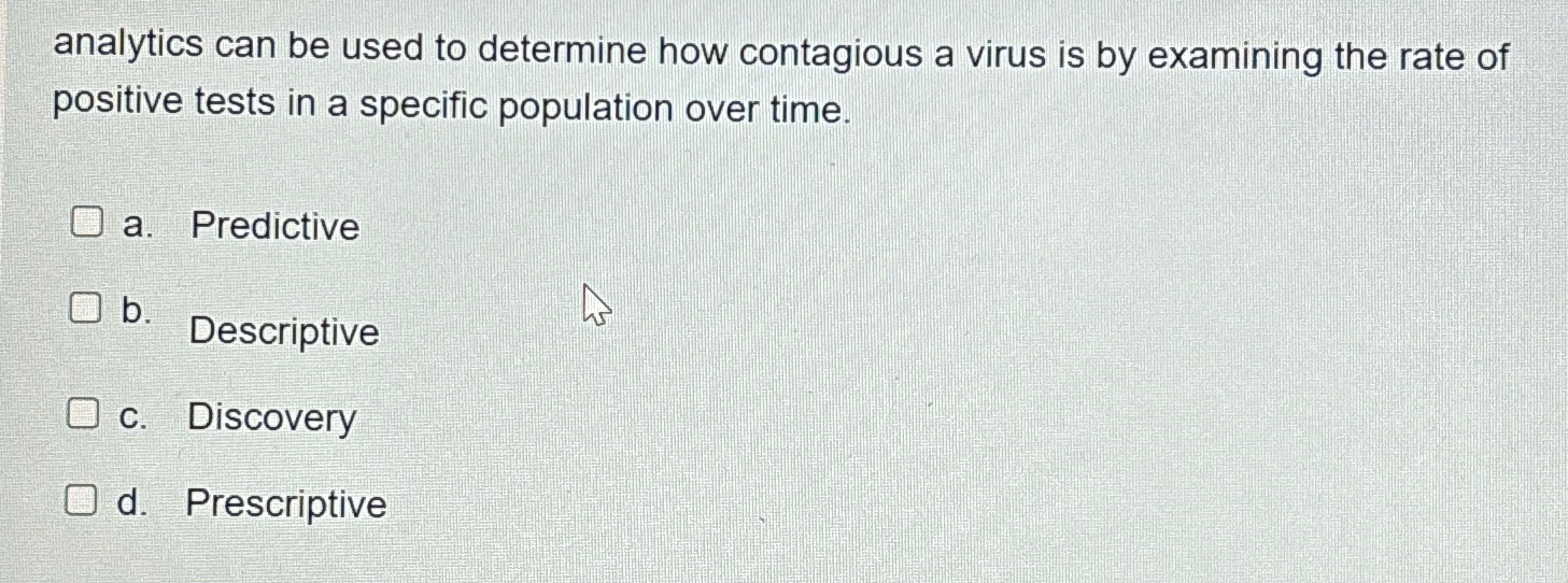  analytics can be used to determine how contagious a virus is