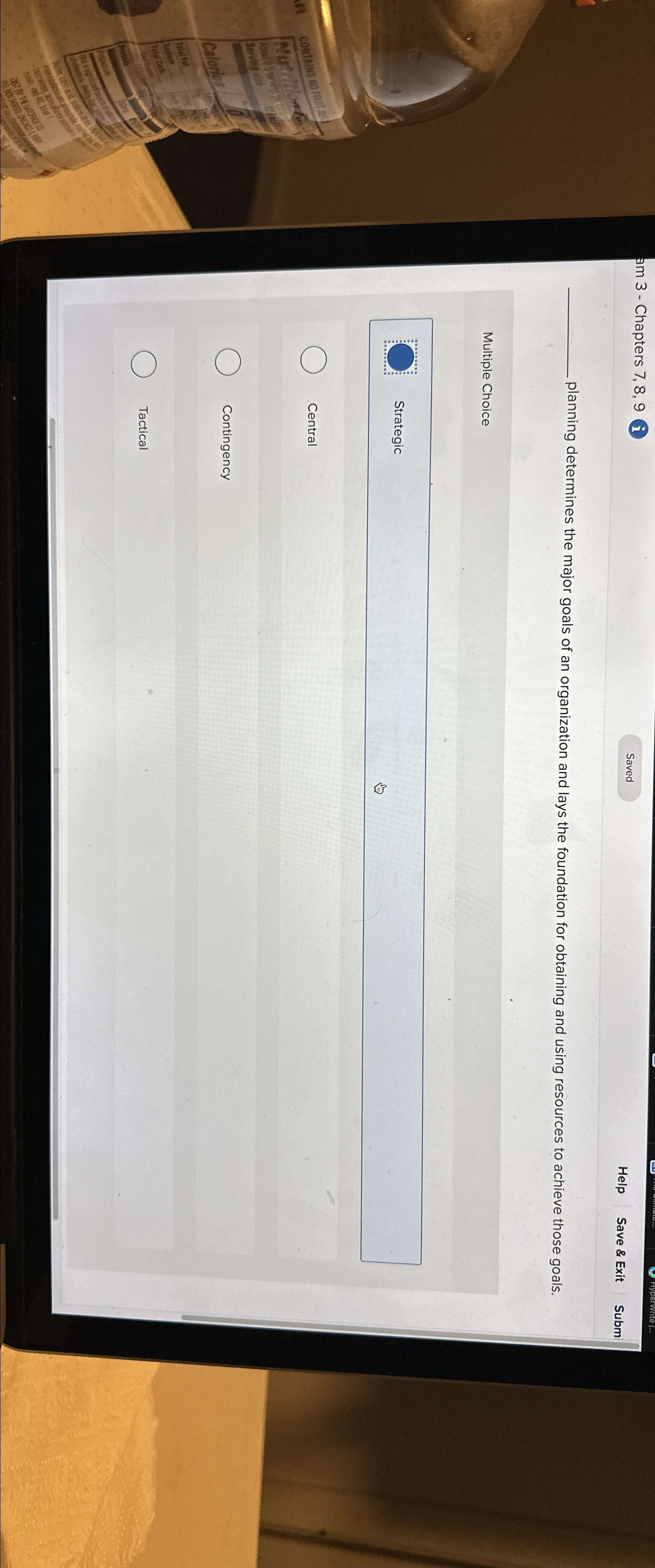  am 3- Chapters 7,8,9 Help Save & Exit Subm planning determines