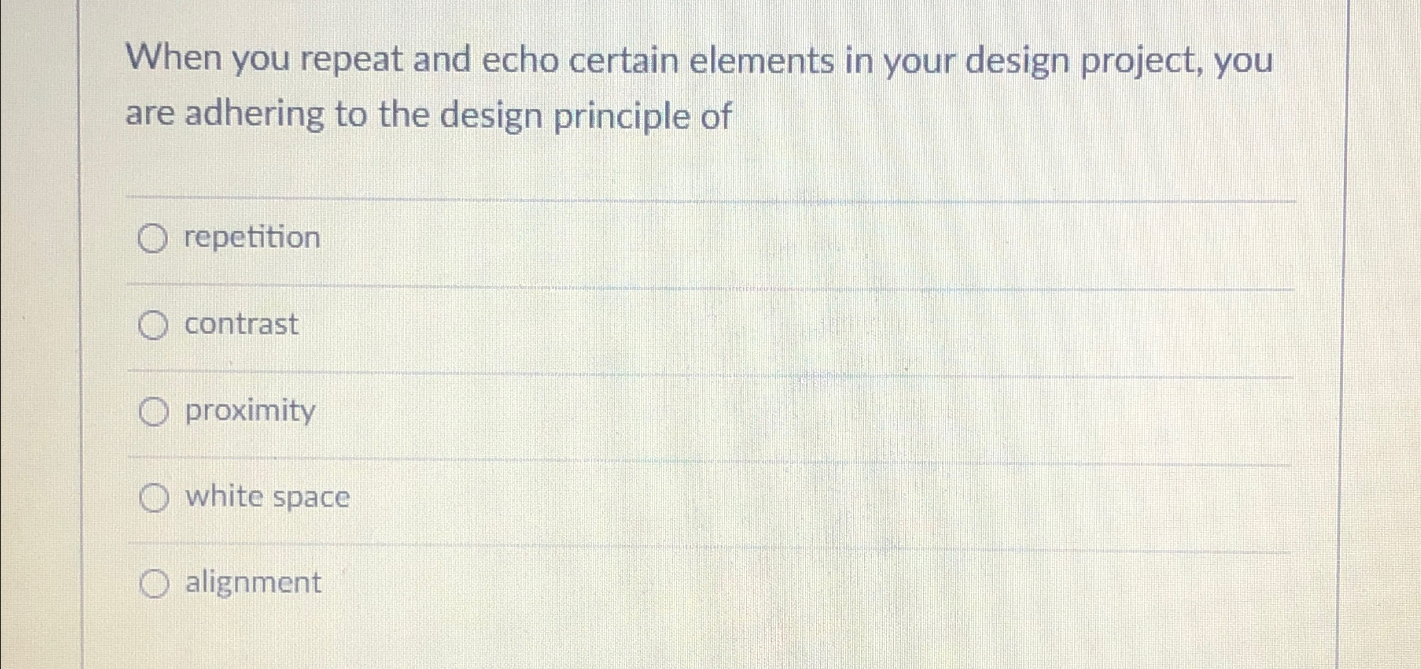 When you repeat and echo certain elements in your design project,