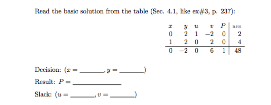 this subject is optimization and regression Read the basic solution from the