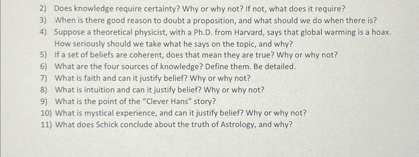  Schick Ch 4 Does knowledge require certainty? Why or why not?