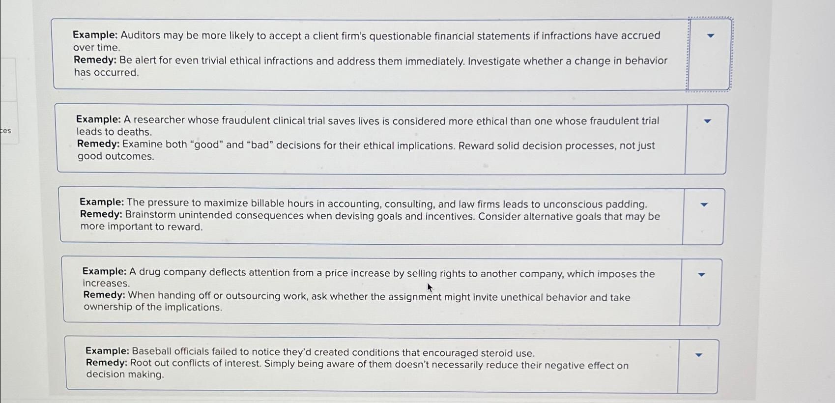  Example: Auditors may be more likely to accept a client firm's