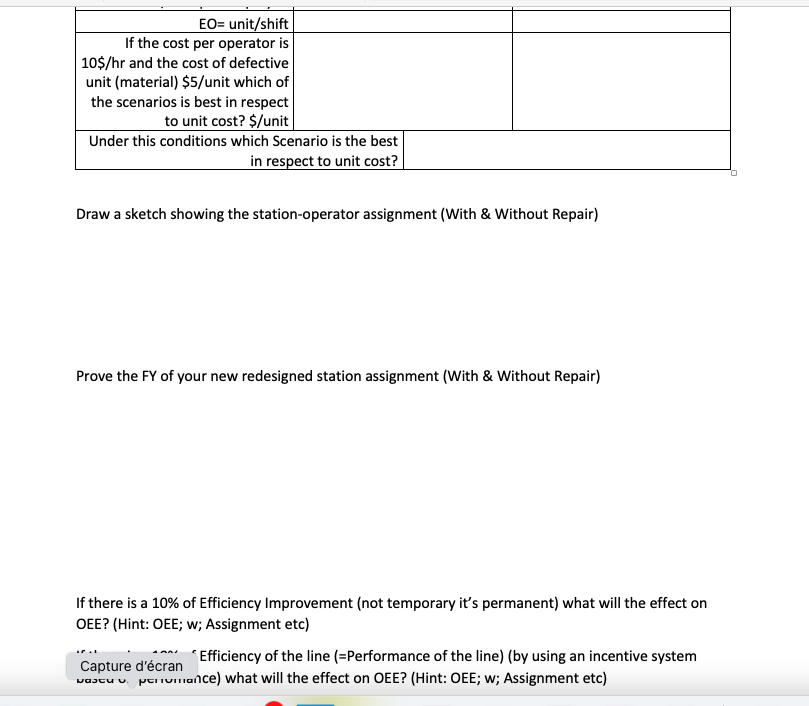 defect rates is given as 10%;20%;5% for each station in serial. Workers