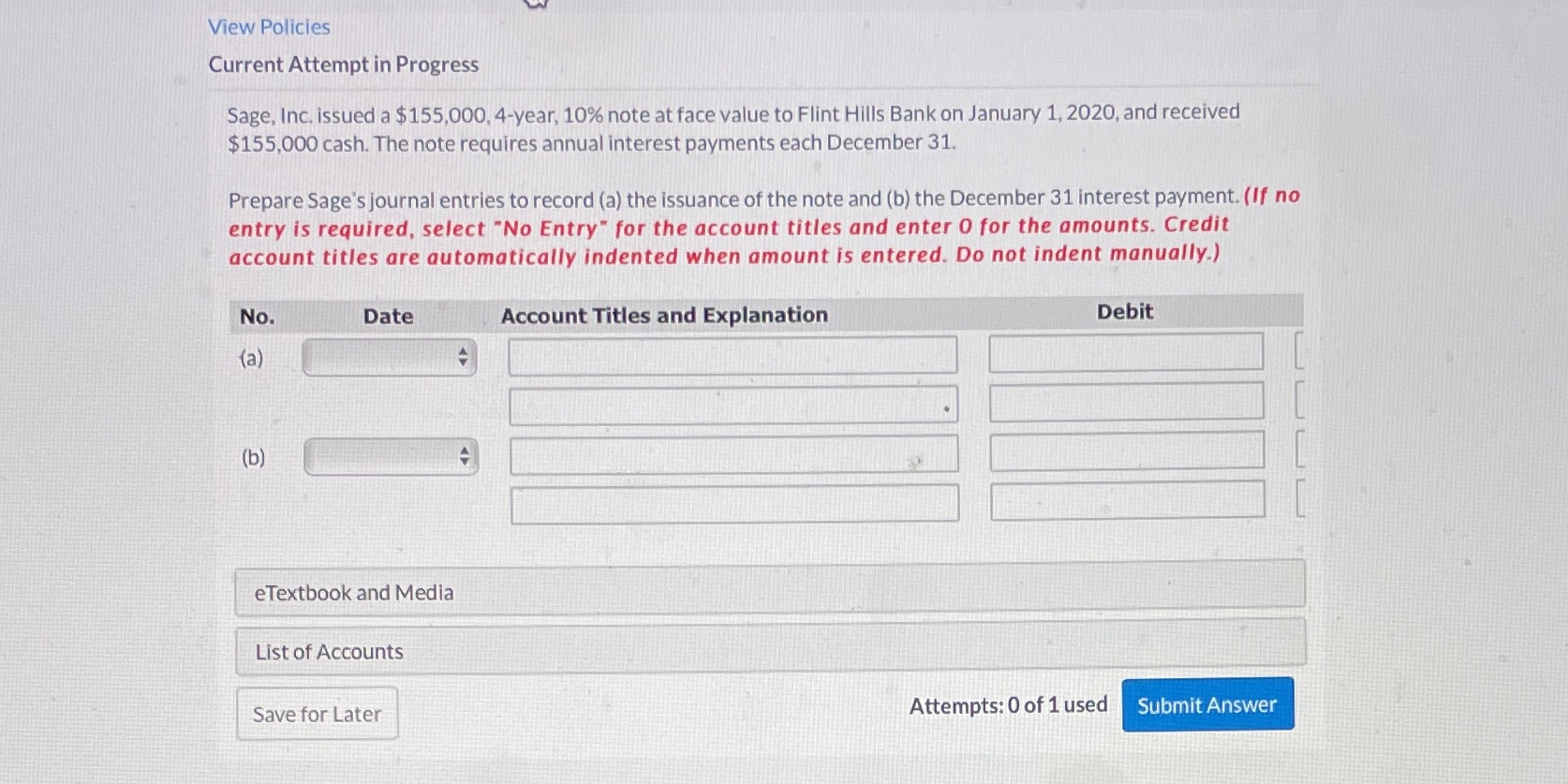View Policies Current Attempt in Progress Sage, Inc. issued a $155,000,