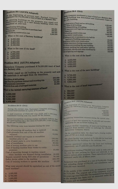  Problem 26-1 (AICPA Adapted) Problem 26-5 (LAA) at the beginning of