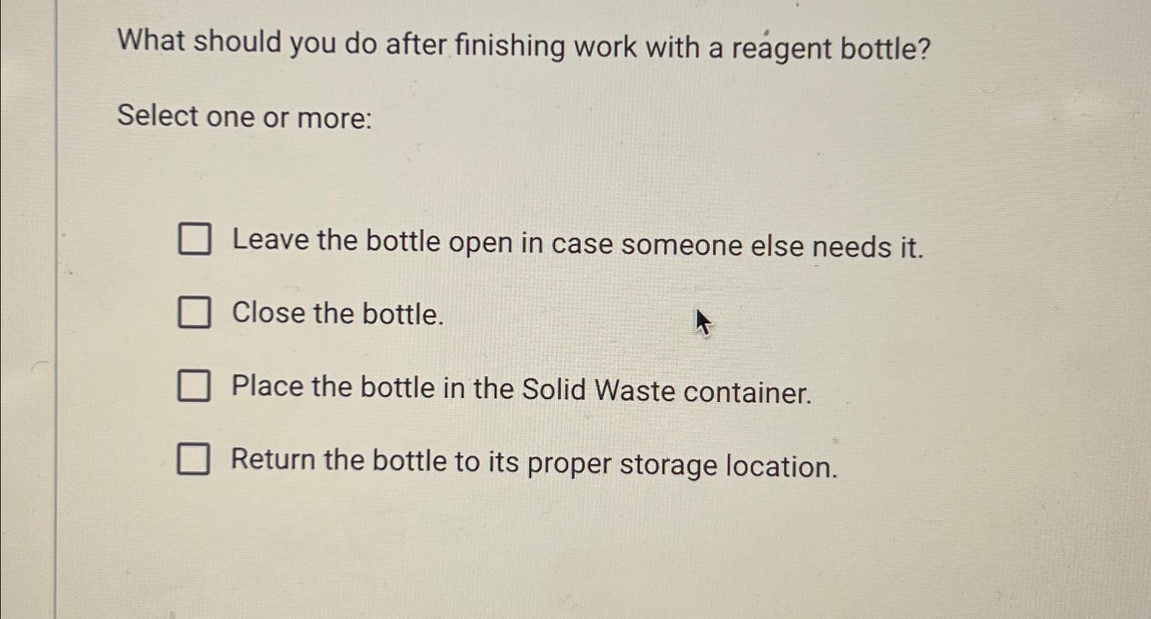  What should you do after finishing work with a regent bottle?