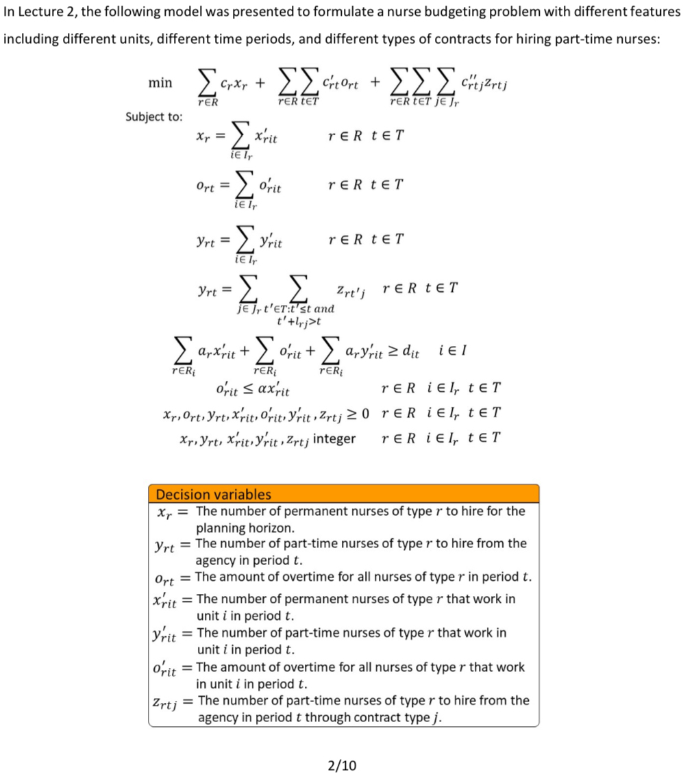 Part a) How would you modify the model to imply that