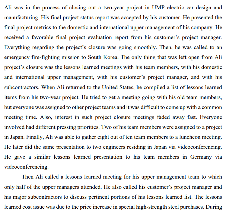  This question carry 25marks.Please answer accordingly Ali was in the process