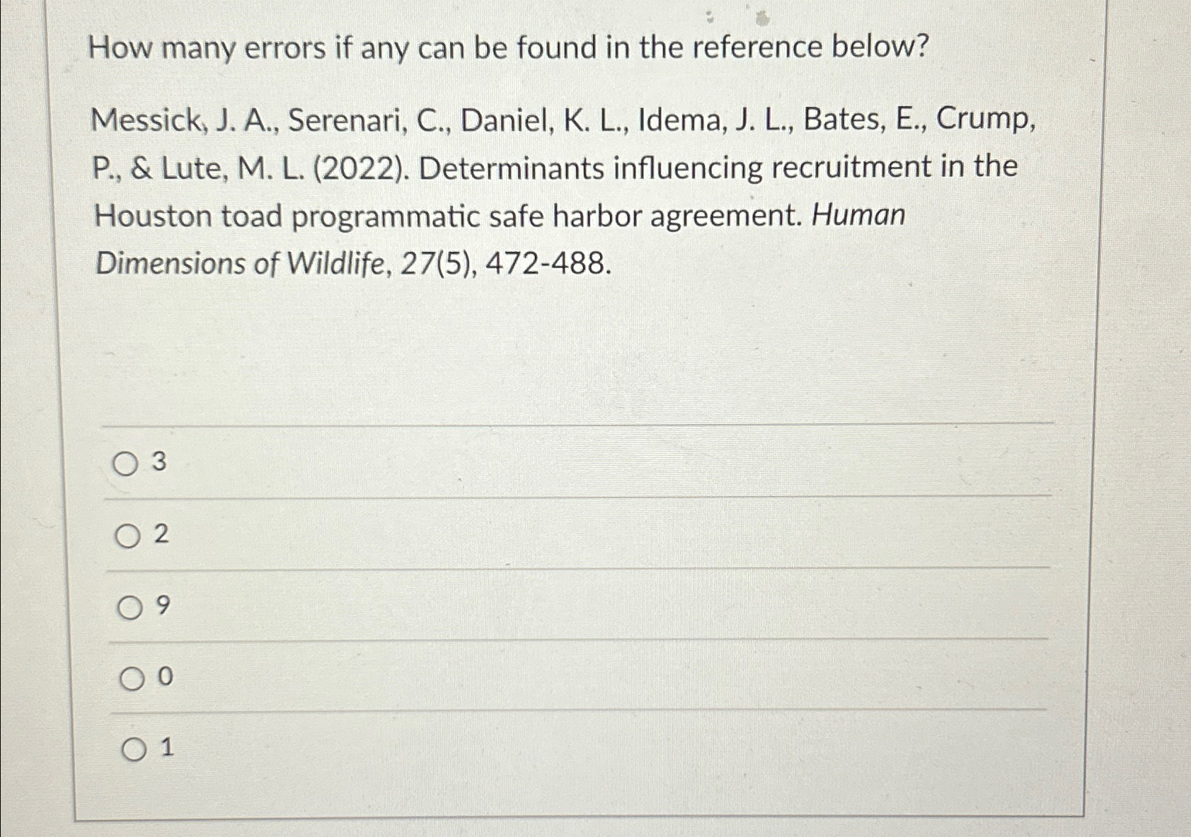  How many errors if any can be found in the reference