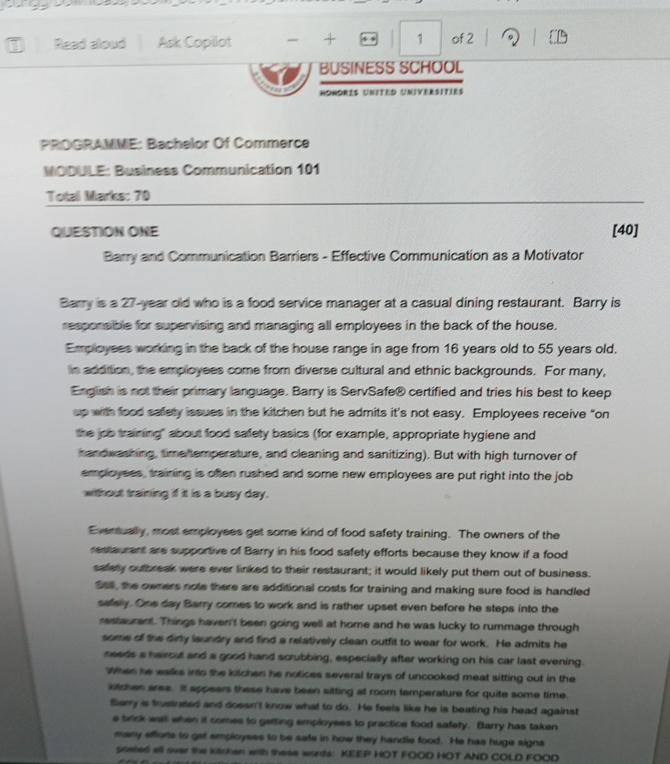  Read aloud Ask Copilot of 2 O) iB PROGRAMIE: Bachelor Of