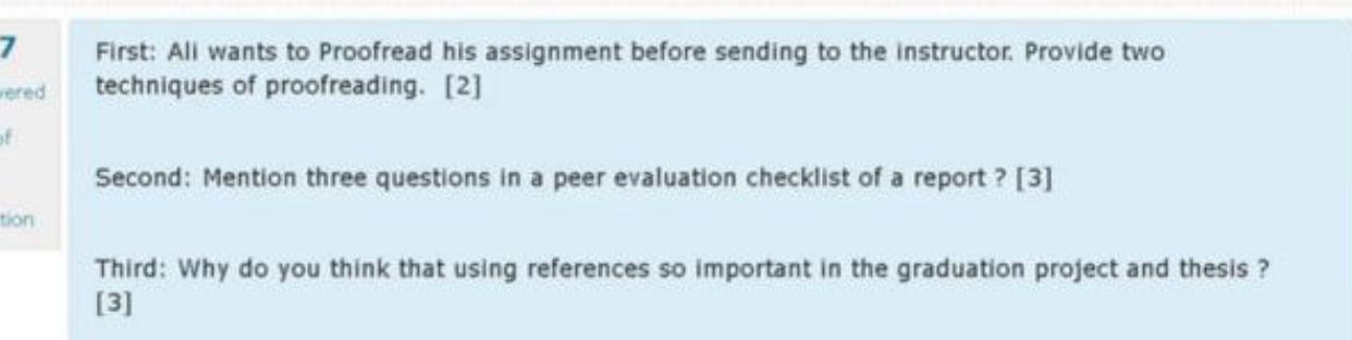  First: All wants to Proofread his assignment before sending to the