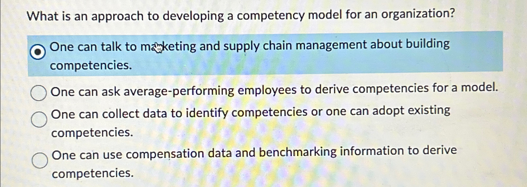  What is an approach to developing a competency model for an