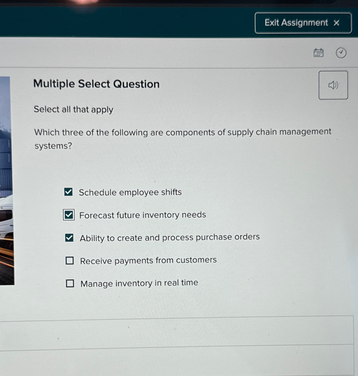  Multiple Select Question Select all that apply Which three of the